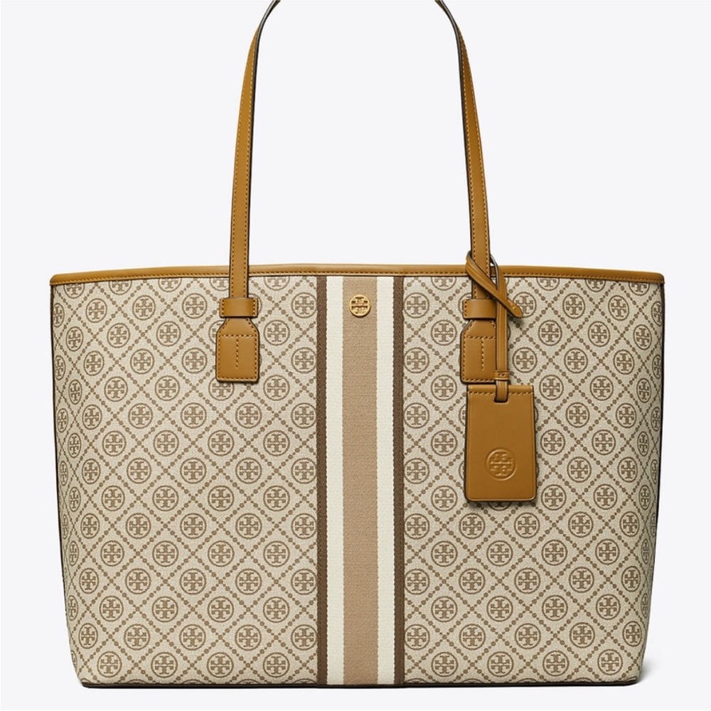 TORY BURCH Authentic Monogram Canvas TOTE.